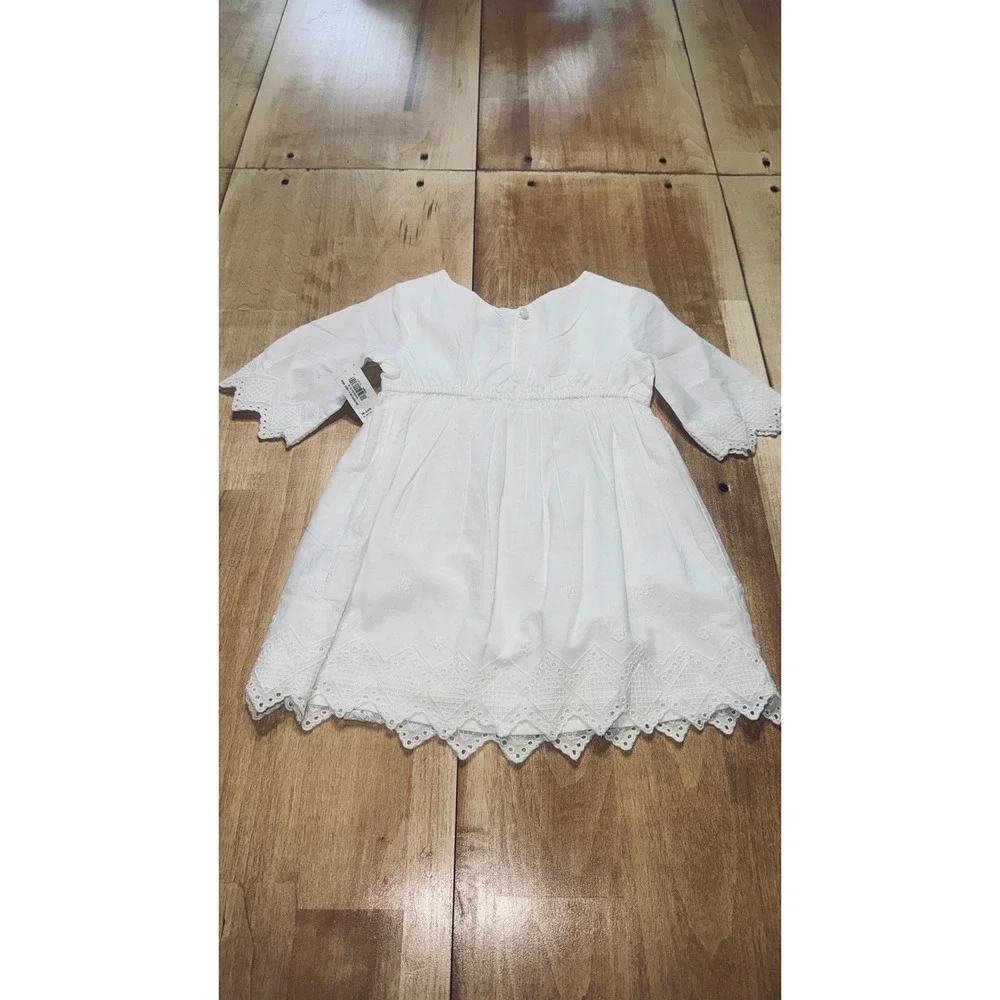 NWT Old Navy White Cotton‎ Eyelet Embroidered Dress Baby Size 18-24 Months